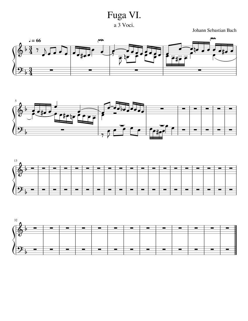Fuga_VI. Sheet music for Piano (Solo) | Musescore.com