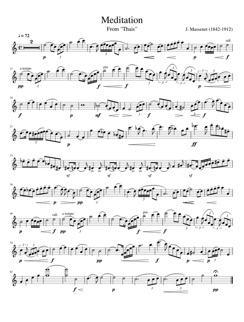 Meditation - For Alto Saxophone