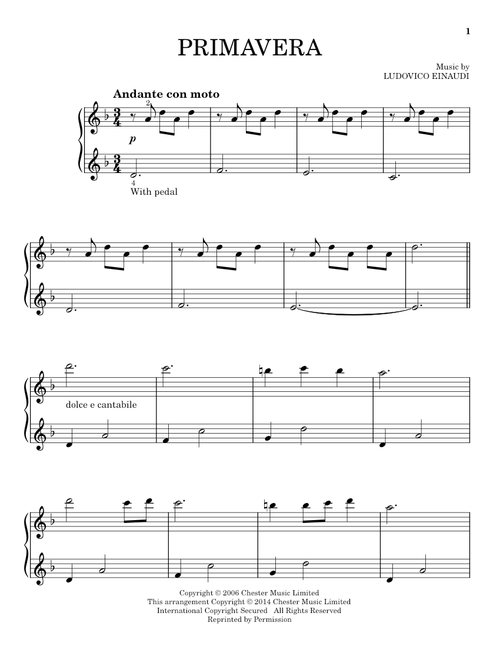 Primavera - Ludovico Einaudi (Easy Piano Solo)