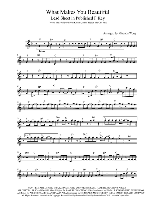 What Makes You Beautiful (Arr. Miranda Wong) - One Direction (Small Ensemble)