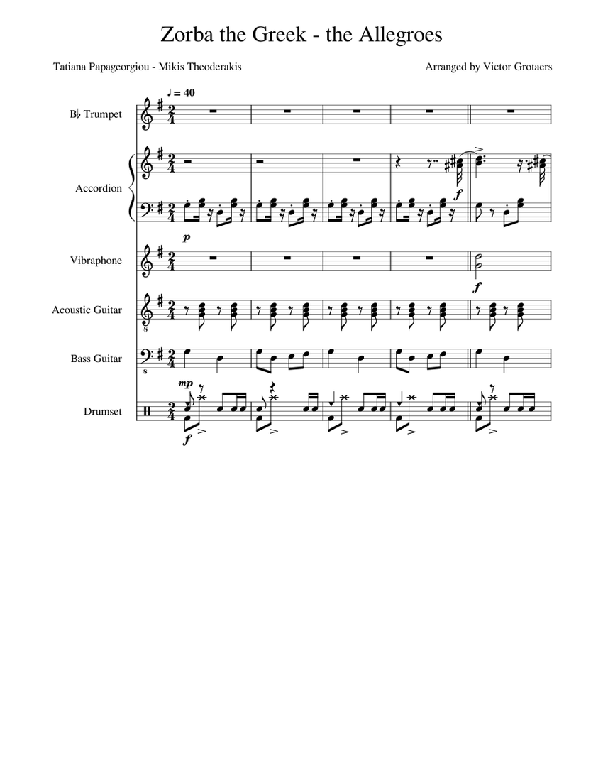 Zorba the greek guitar sheet music outlet