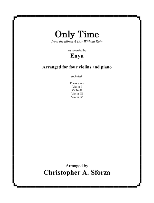 Only Time (Arr. Christopher A. Sforza) - Enya (Violin and Piano)
