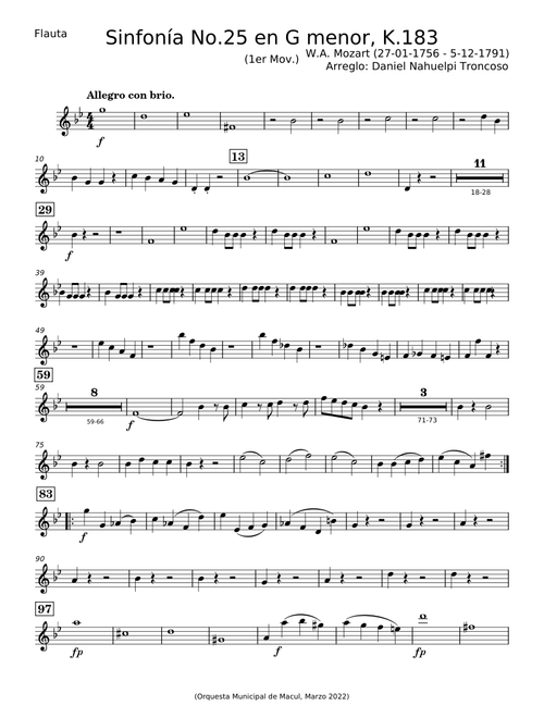 Sinfonía No.25 en G menor - Wolfgang Amadeus Mozart