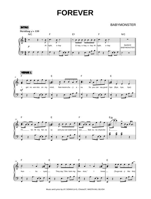 Forever - BABYMONSTER (Piano)