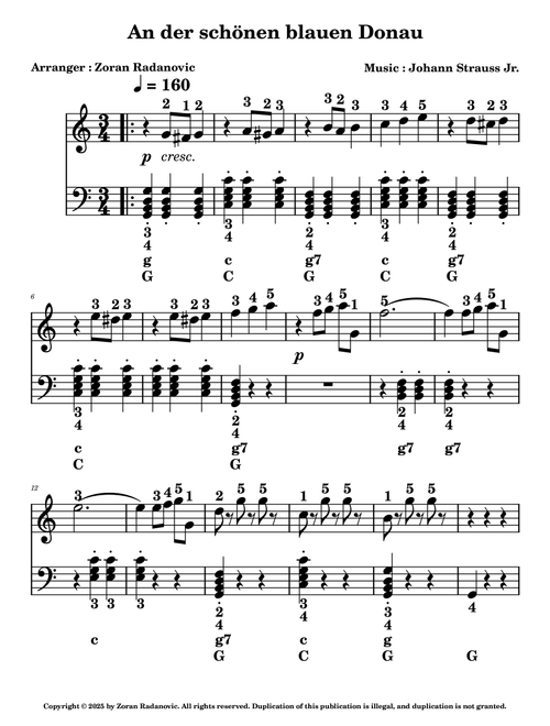 An der schönen blauen Donau - The Blue Danube Waltz - for accordion (Arr. Zoran Radanovic (ARTISJUS)) - Johann Strauss Jr (Accordion)