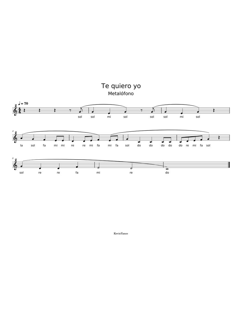 Te quiero yo Sheet music for Glockenspiel (Solo) | Musescore.com