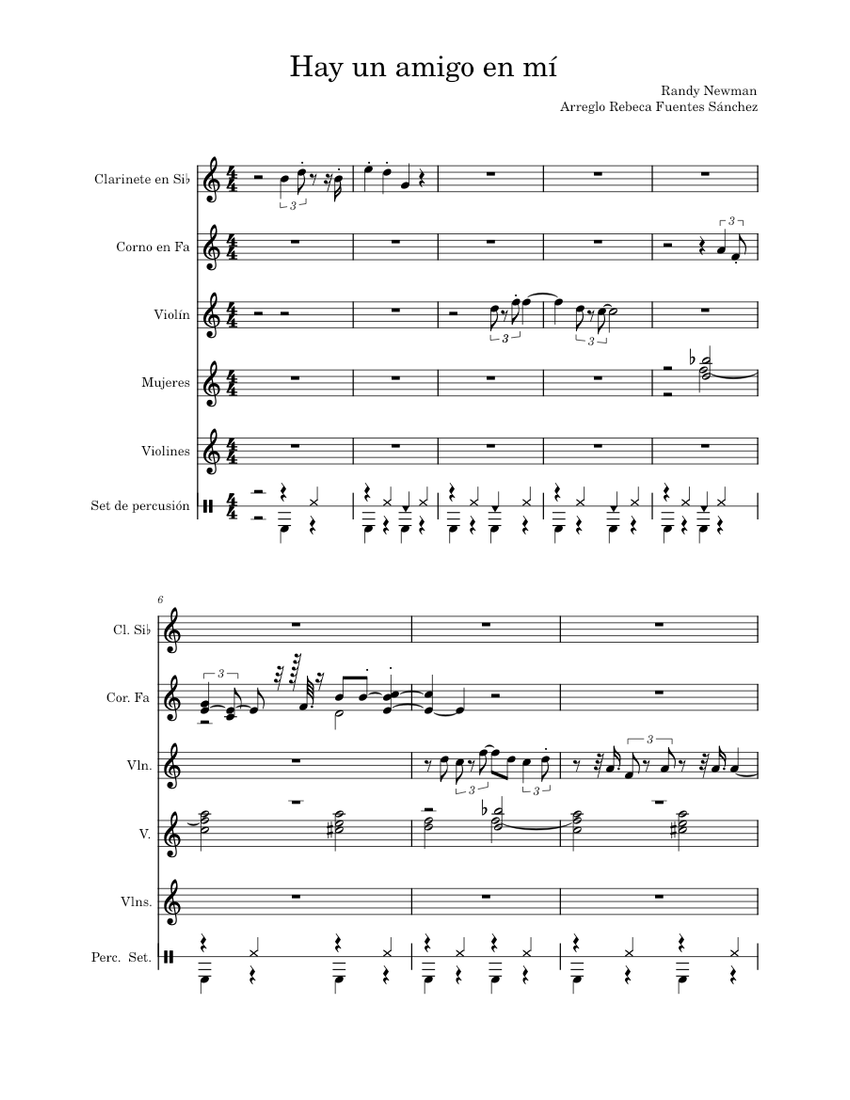 Arreglo "Hay un amigo en mí" Toy Story Sheet music for Female,