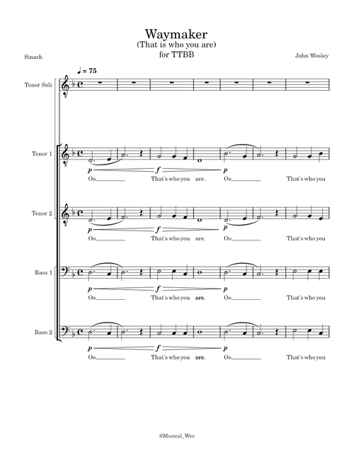 Waymaker – Sinach arr. by John Wesley