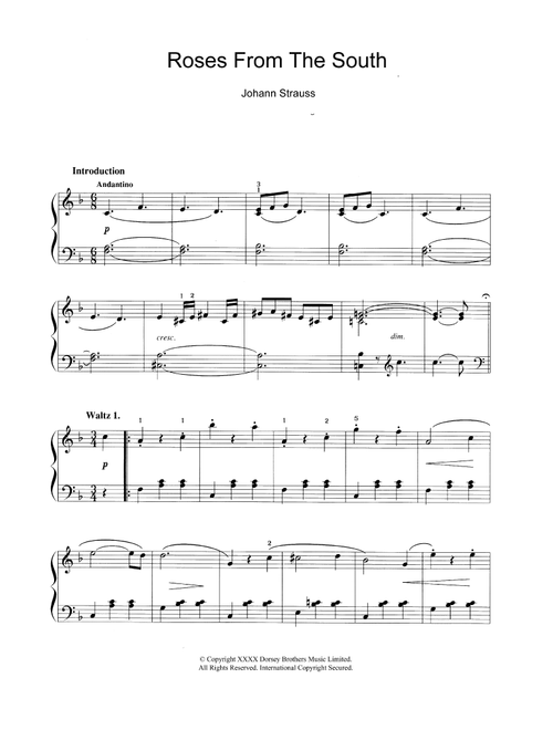 Roses From The South - Johann Strauss II (Piano Solo)