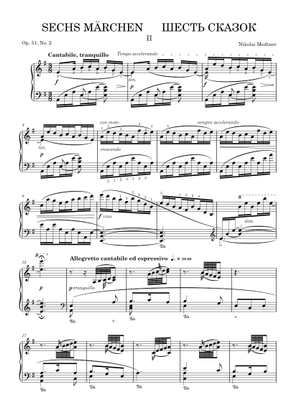 Medtner - 6 Skazki Op. 51 No. 6 'Fairy Tales' Sheet Music for