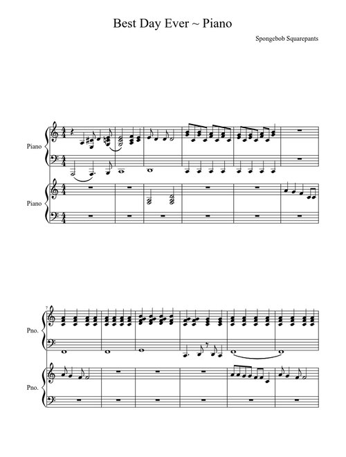 Best Day Ever ~ Piano