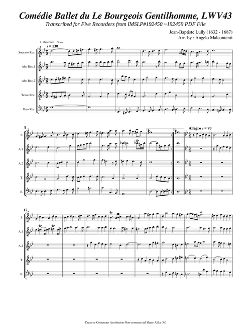Lully,J.B. _ Le bourgeois gentilhomme, LWV43