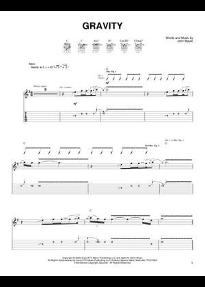 Play Official version of Gravity Sheet Music by John Mayer for Piano ...