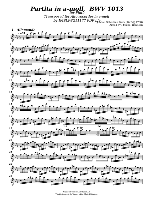 Bach, J.S._Partita in a-moll, BWV 1013