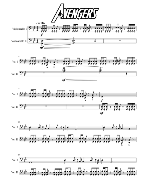 The Avengers - Theme Song - Cello Duet