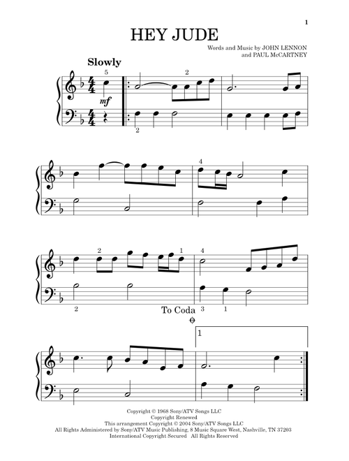 Hey Jude - The Beatles (Beginning Piano Solo)