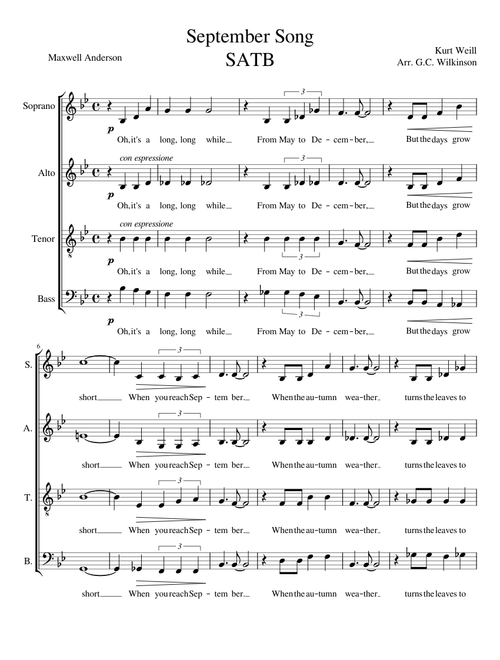 September Song SATB