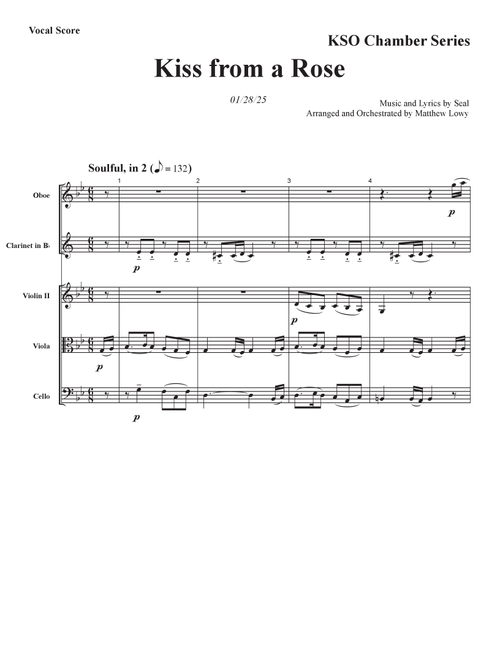 Kiss From A Rose (Arr. Matthew Lowy) - Seal (Large Ensemble)