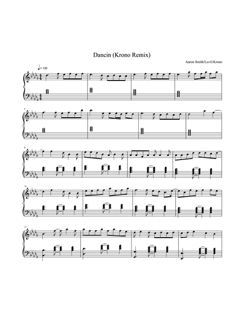 Dancin (Arr. Aaron Smith & Luvli) (Piano Solo)