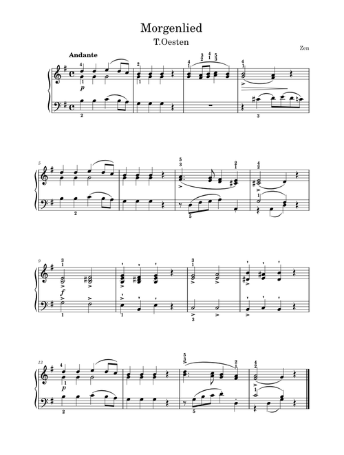 Morgenlied – Theodore Oesten Morgenlied