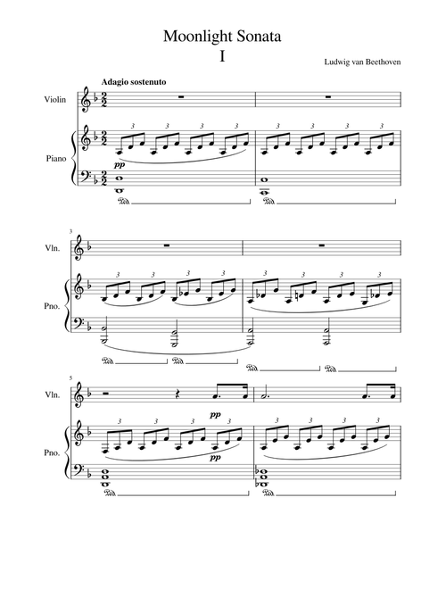 Moonlight Sonata I - Violin & Piano