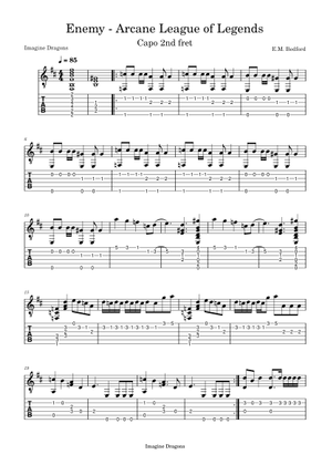 Play Official version of Enemy Sheet Music by Imagine Dragons for ...