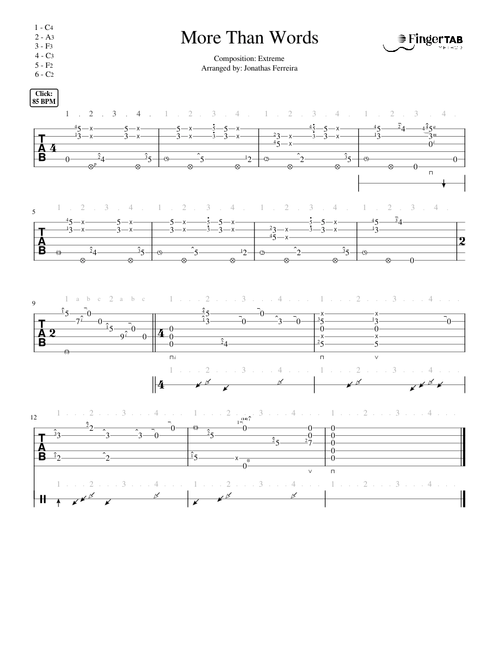 Extreme - More Than Words (Modern Fingerstyle Version) [FingerTAB] PROMO Version