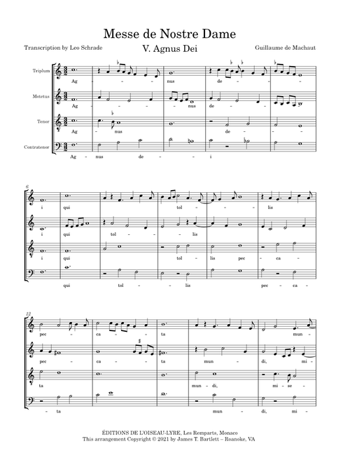 Messe de Nostre Dame - Agnus Dei