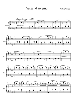 Valzer d'Inverno – Andrea Vanzer Sheet Music for Piano (Solo) easy ...