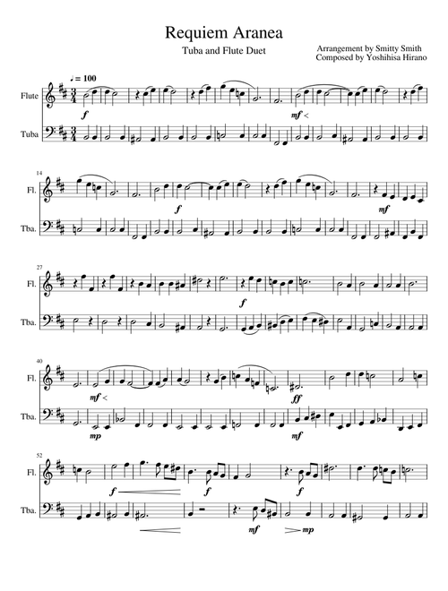 Requiem Aranea: Flute and Tuba Duet