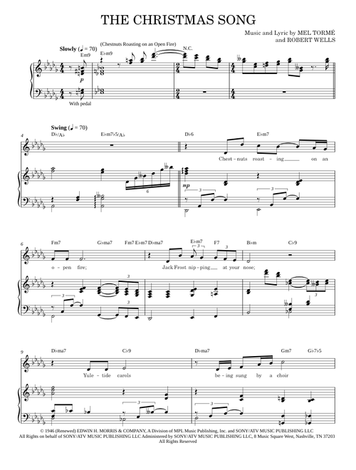 The Christmas Song (Chestnuts Roasting On An Open Fire) - Mel Torme, Nat King Cole (Piano Vocal)