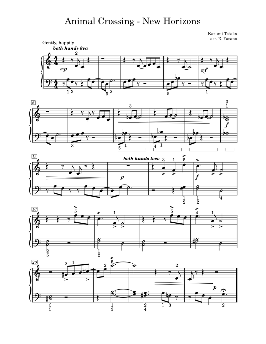 Animal Crossing Easy Sheet Music For Piano Solo Musescore Com   Score 0 @850x1100