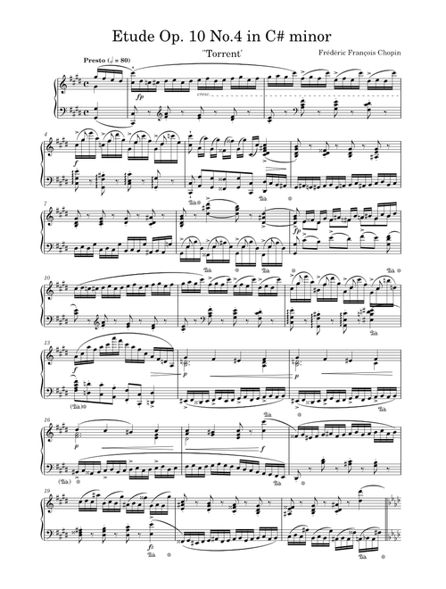 Etude No. 4 in C# Minor "Torrent" (Op. 10) – Frédéric Chopin