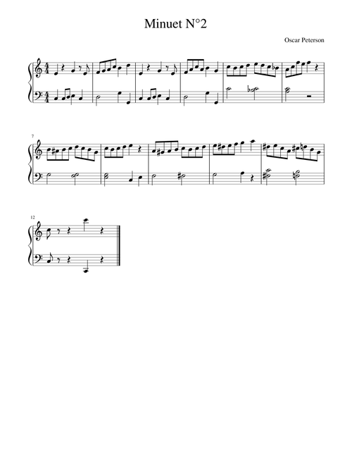 Oscar Peterson "Jazz for young pianist" Part.1 Minuet N°2