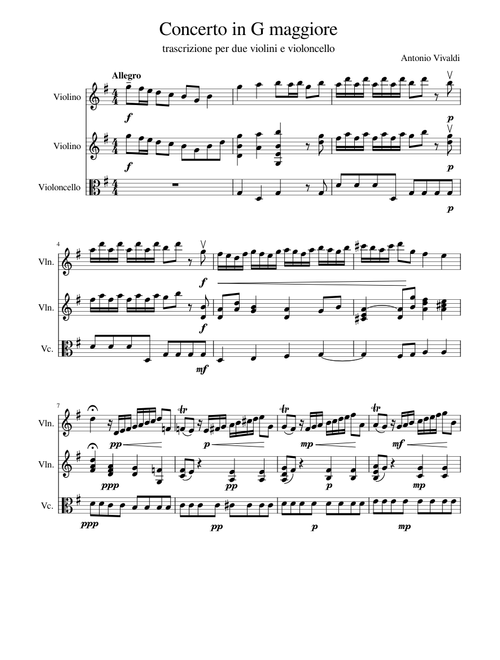 Violin Concerto in G major, RV 310 – Antonio Vivaldi
