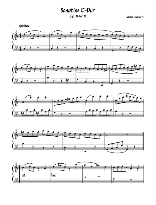 Clementi, Muzio Sonatine Op. 36 No. 1, 1