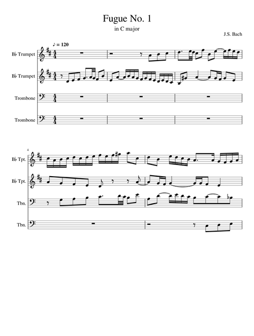 Fugue No. 1 in C Major - Brass