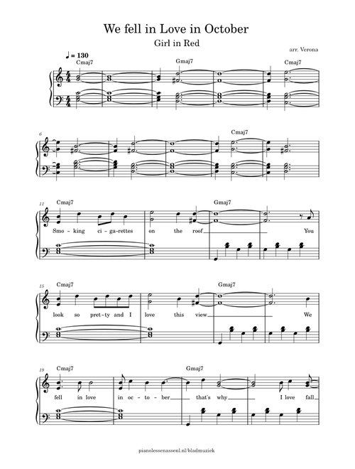 We fell in Love in October - Girl in red (with lyrics & chords)