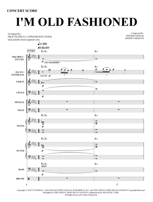 I'm Old Fashioned (Arr. Nick Petrillo) - Johnny Mercer, Jerome Kern (Large Ensemble)