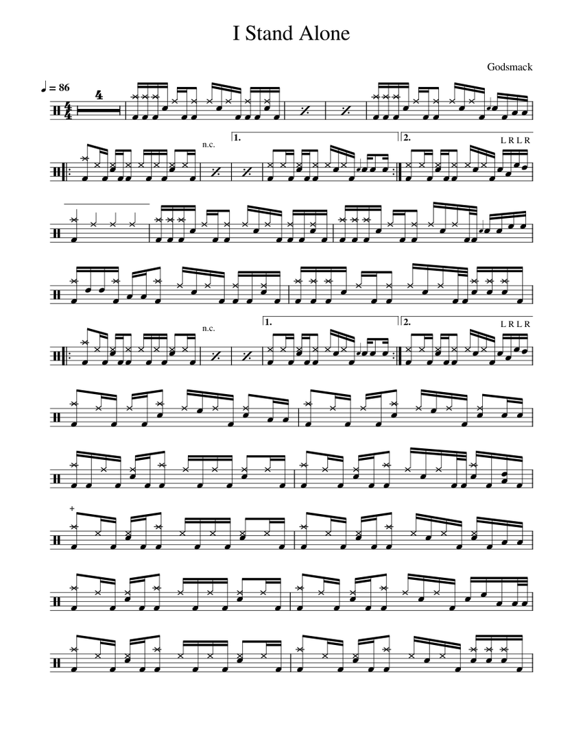I Stand Alone Godsmack Sheet Music For Drum Group Solo MuseScore I stand alone godsmack sheet music for drum group solo musescore