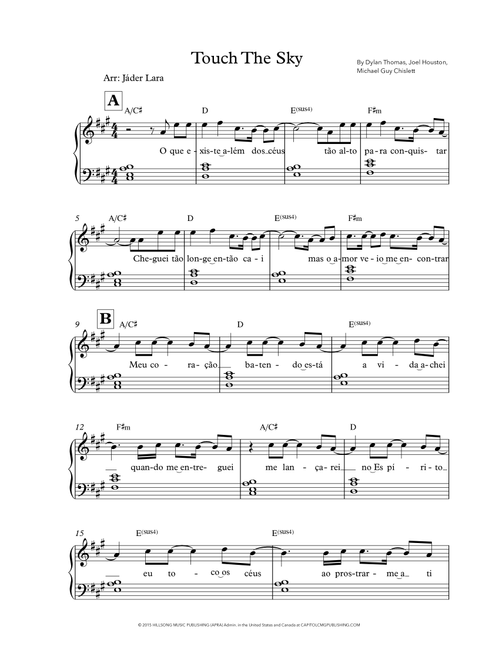 Touch The Sky (Arr. Jáder Lara) - Hillsong United (Easy Piano)