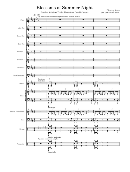 Blossoms of Summer Night - Genshin Impact Jazz Combo Arrangement