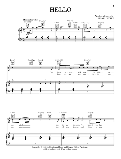 Hello - Lionel Richie (Vocal Pro + Piano-Guitar)