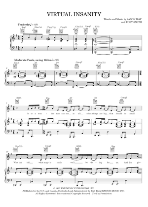 Play Official version of Virtual insanity Sheet Music by Jamiroquai for ...