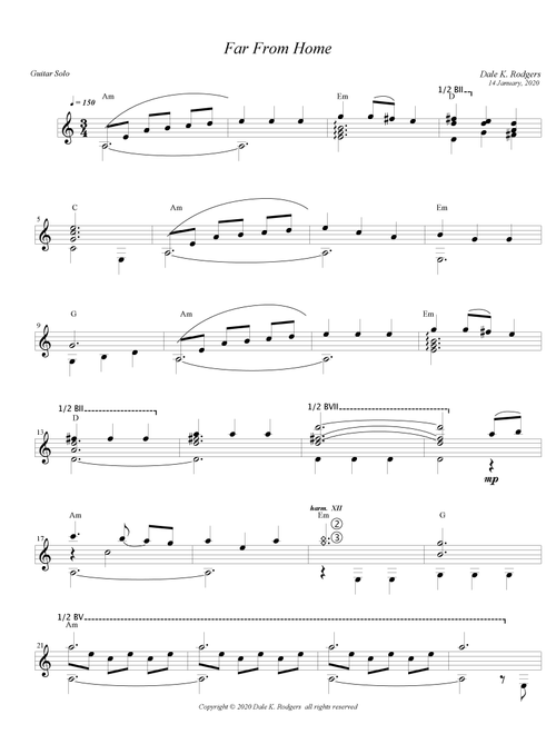 Far From Home - Dale K. Rodgers (Guitar Tab)