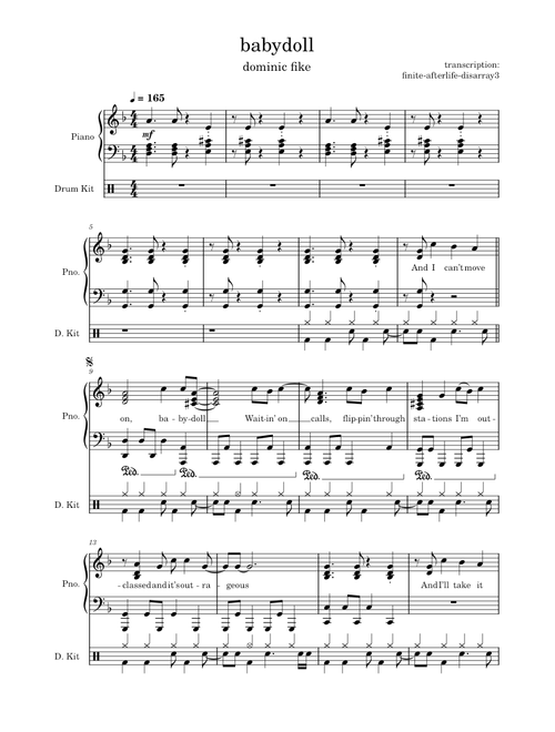 babydoll - dominic fike (piano + drums)