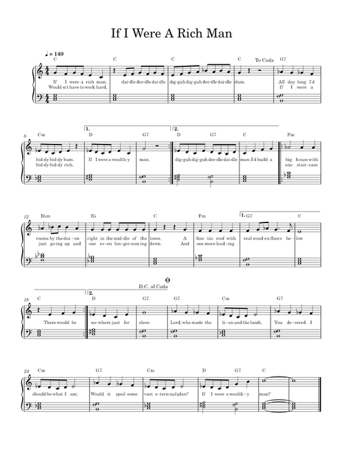 If I Were A Rich Man - Fiddler On The Roof
