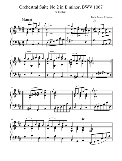 Bach, Johann Sebastian - BWV 1067 6. Menuet