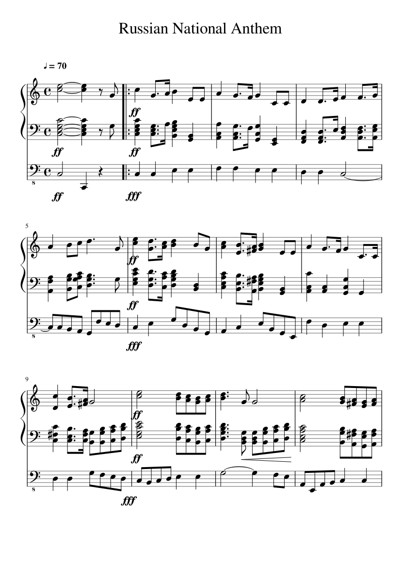 Desprecio Guarda la ropa vertical Russian National Anthem Sheet music for Organ (Solo) | Musescore.com