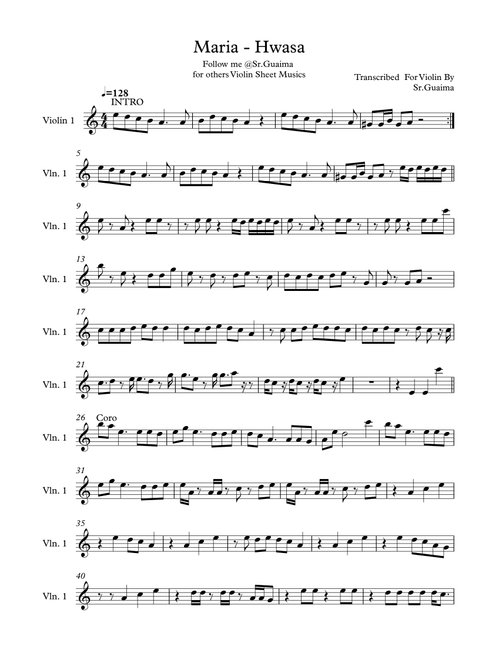 Maria (Arr. Sr Guaima) - Woo Sang Park, Hwasa (Violin Solo)